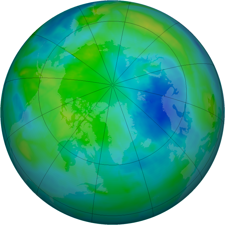 Arctic ozone map for 04 October 2013